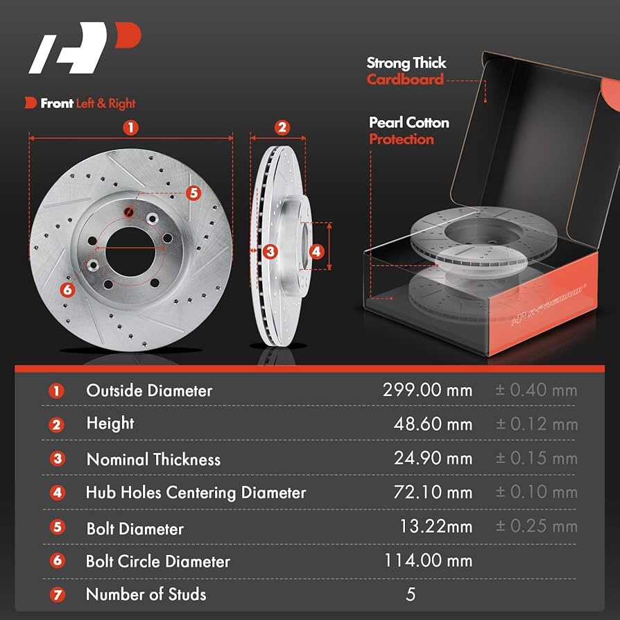 Amazon.com: A-Premium 11.77 inch(299 mm) Front Drilled and